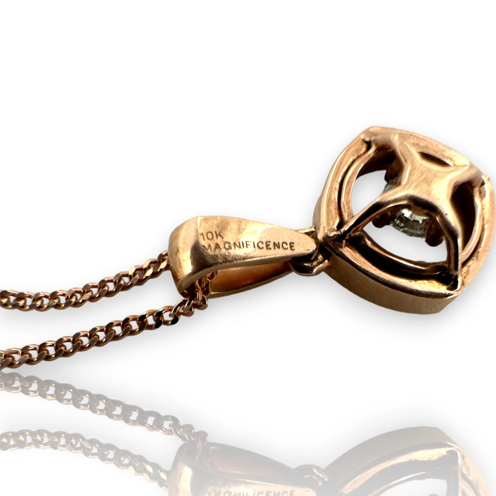 Zales Magnificence Collection 10kt Rose Gold Diamond Pendant with Sapphire Lens Magnifier on 16-18" Adjustable Chain - Image 5