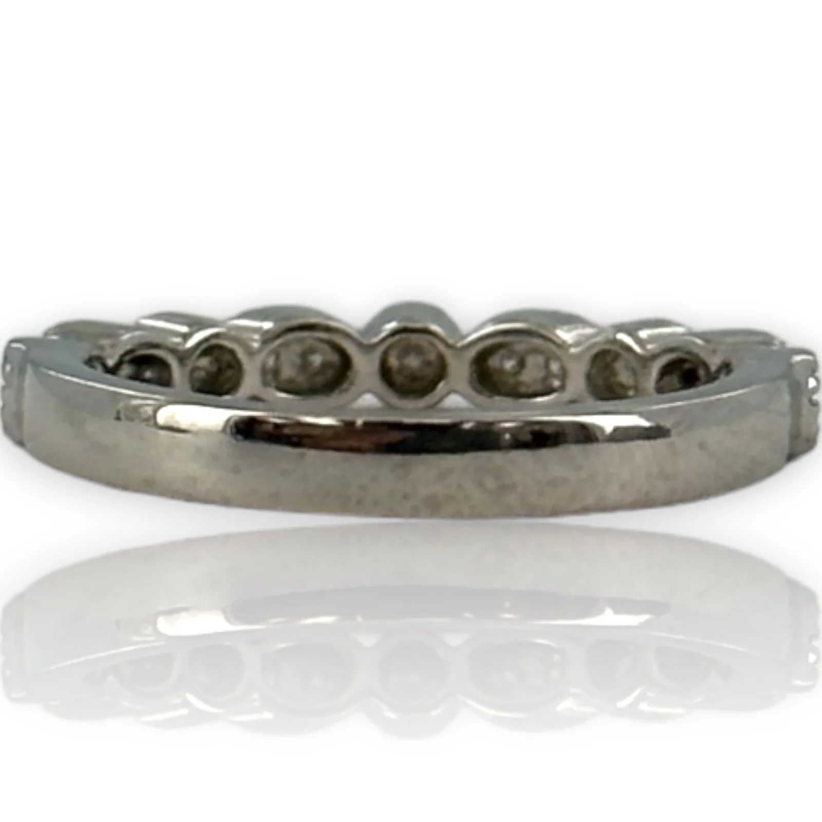Zoara Platinum and Diamond Milgrain Round and Marquise Shapes Wedding Band - Image 4